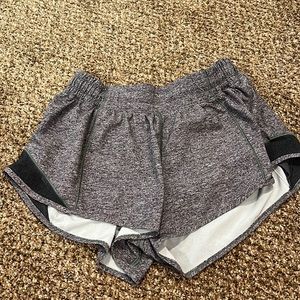 Heathered Grey Lululemon shorts 2.5” LR